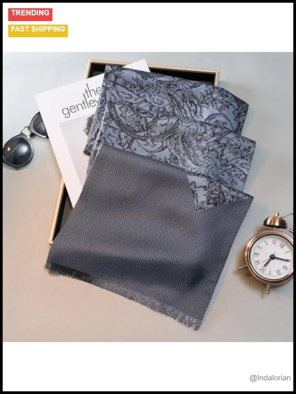 Men's 100% Mulberry Silk Twill Scarf Extra Long Hand Wash Gift Boxed